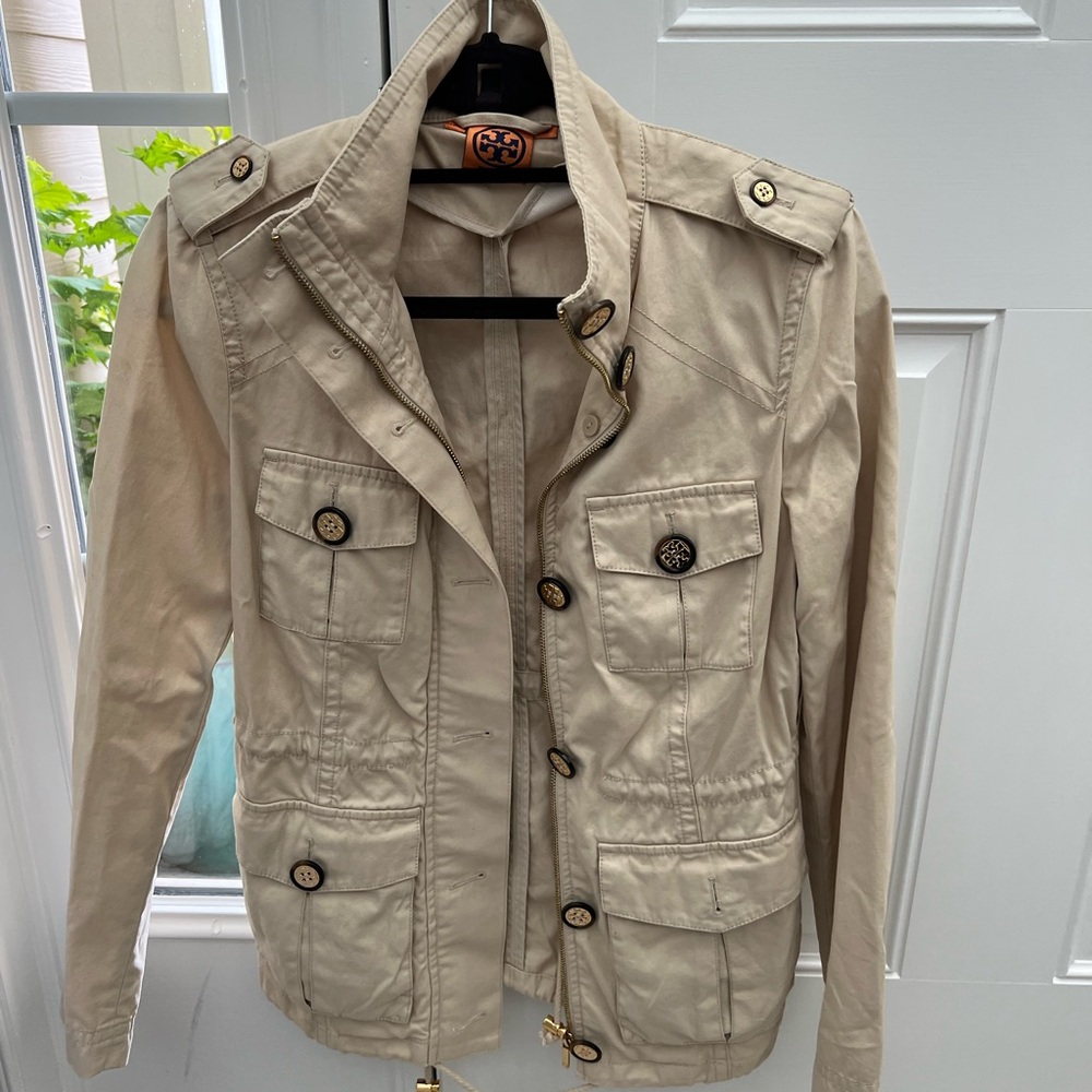 Tory Burch Beige Utility Trench Jacket